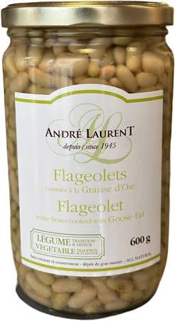 Andre Laurent Flageolet White Beans cooked with Goose Fat in jar