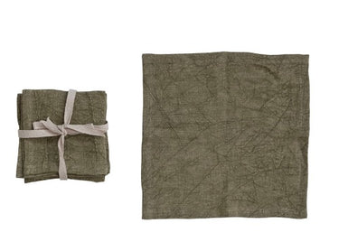 Olive Green Linen Napkins