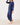 Mersea Midnight Modal Satin Sailor Pajamas with satin ribbon trimming. Set comes with top and bottoms.