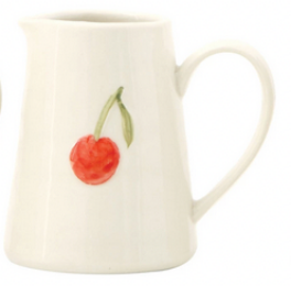 Mini Stoneware Creamer with embossed design by Creative Co Op.