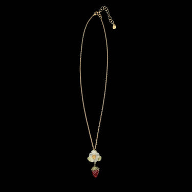 Michael Michaud Strawberry Flower Drop Pendant - 16" Adjustable Chain