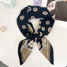 Scarvii - Retro Border Print Square Scarf | Black