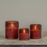 Burgundy Dotted Glass 3D Flame Candle