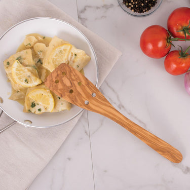 Olive Wood Pierced Spatula | 12"