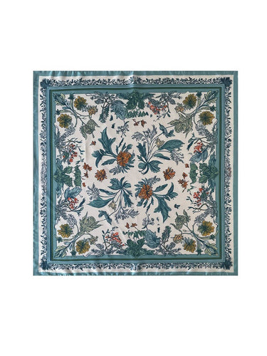 Scarvii - Timeless Floral Square Scarf | Teal
