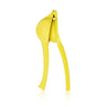 Yellow citrus squeezer on a white background
