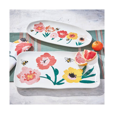 tag - Bee Blossom Rectangle Platter Multi Earthenware Summer