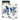 Matches with blue floral design on a white background