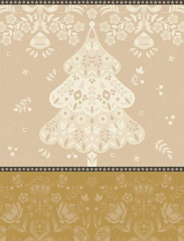 Decorative paper with a lace tree design on a beige background