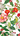 Floral and bird pattern with red flowers, green leaves, and a bird on a white background.