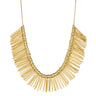 Necklace featuring a fringe of gold spikes
