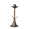 Antique brass style taper candle holder with twisted stem
