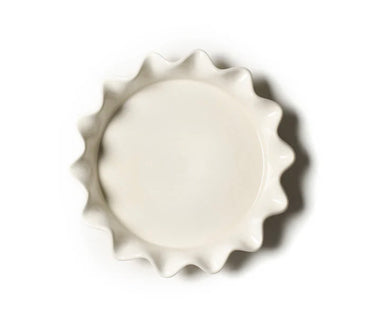 Coton Colors Signature White Ruffle 8” Pie Dish top view