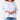 Catalina Slub Tee Petite Collection White with light blue stripe and red ringer collar