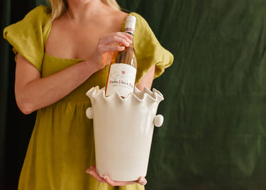 Signture White Ruffle Ice Bucket