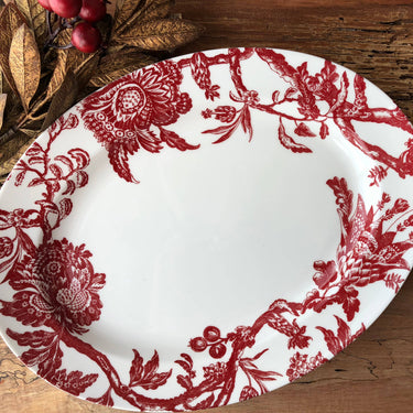 Arcadia Crimson | Large Oval Rimmed Platter