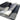 Stack of gray and black textured fabric swatches on a white background