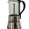 Stainless steel with glass top 4 cup stove top espresso maker with black handle